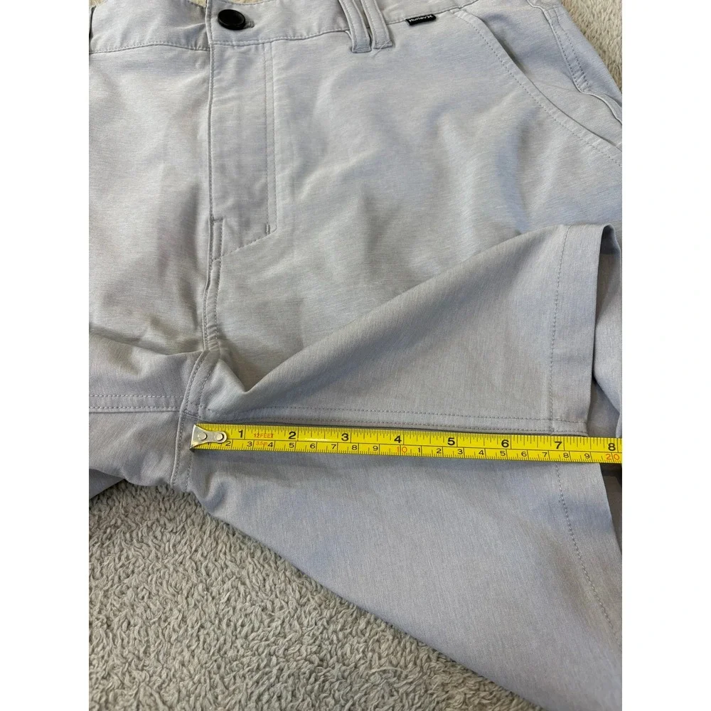 Hurley Phantom Mens Hybrid Walk Shorts Light Grey Heather Sz 33/34 Chino Stretch